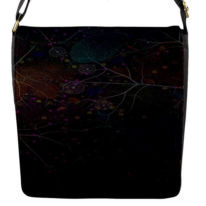 Fractal Leafs Flap Closure Messenger Bag (S)