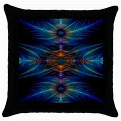 Fractal Flower Throw Pillow Case (black) by Sparkle