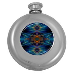 Fractal Flower Round Hip Flask (5 Oz) by Sparkle