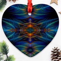 Fractal Flower Heart Ornament (two Sides) by Sparkle