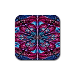 Fractal Flower Rubber Coaster (square)  by Sparkle