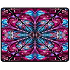 Fractal Flower Fleece Blanket (medium)  by Sparkle