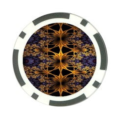 Fractal Flower Poker Chip Card Guard by Sparkle