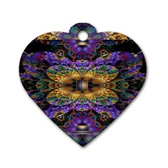 Fractal Illusion Dog Tag Heart (two Sides) by Sparkle