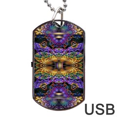 Fractal Illusion Dog Tag Usb Flash (two Sides) by Sparkle