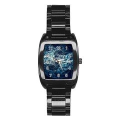 Fractal Swings Stainless Steel Barrel Watch by Sparkle