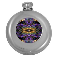 Fractal Illusion Round Hip Flask (5 Oz) by Sparkle