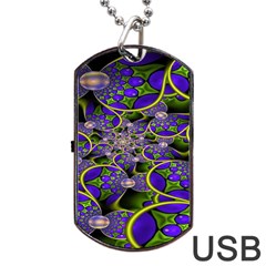 Fractalbubbles Dog Tag Usb Flash (two Sides) by Sparkle