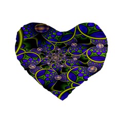 Fractalbubbles Standard 16  Premium Heart Shape Cushions by Sparkle