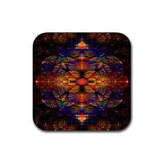 Fractal Flower Rubber Coaster (square)  by Sparkle