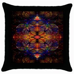 Fractal Flower Throw Pillow Case (black) by Sparkle