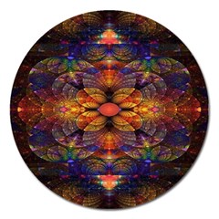 Fractal Flower Magnet 5  (round) by Sparkle