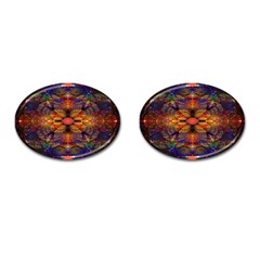 Fractal Flower Cufflinks (oval)