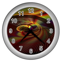 Fractal Illusion Wall Clock (silver) by Sparkle