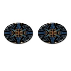 Fractal Flower Cufflinks (oval) by Sparkle