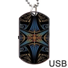 Fractal Flower Dog Tag Usb Flash (one Side) by Sparkle