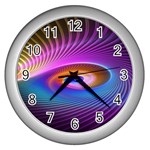 Fractal Illusion Wall Clock (Silver) Front