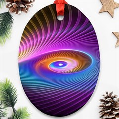 Fractal Illusion Oval Ornament (two Sides)