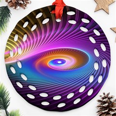 Fractal Illusion Round Filigree Ornament (two Sides)