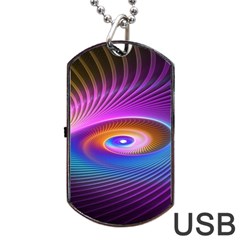 Fractal Illusion Dog Tag Usb Flash (two Sides) by Sparkle