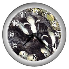 As Rare As Badgers Eggs - By Larenard Wall Clock (silver)