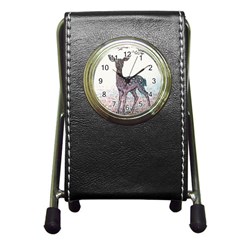 Pearl Meadow - By Larenard Pen Holder Desk Clock by LaRenard