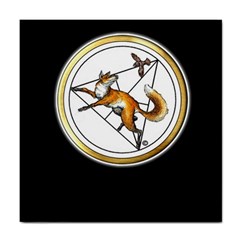 Fox & Sparrow - Logo On Black - By Larenard Tile Coaster by LaRenard