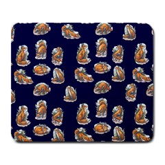 Little Fox - Navy - By Larenard Large Mousepads by LaRenard