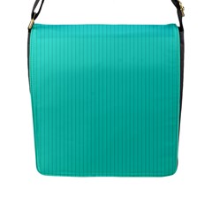 Turquoise - Flap Closure Messenger Bag (L)