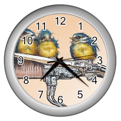 Biker Chicks - Colourglide - By Larenard Wall Clock (silver) by LaRenard