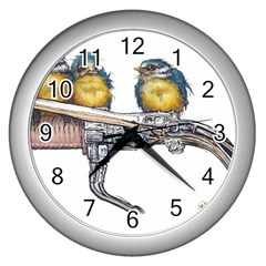 Biker Chicks - By Larenard Wall Clock (silver)