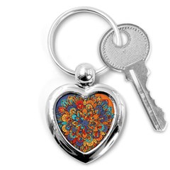 Mandala Pattern 5 Key Chain (heart) by designsbymallika