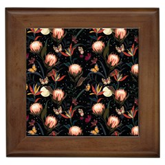 Seamless Garden Pattern Framed Tile by designsbymallika