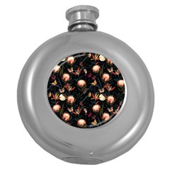 Seamless Garden Pattern Round Hip Flask (5 Oz) by designsbymallika