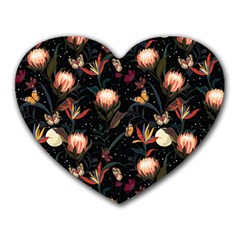 Seamless Garden Pattern Heart Mousepads by designsbymallika