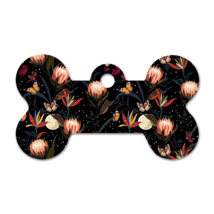 Seamless Garden Pattern Dog Tag Bone (One Side)