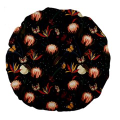 Seamless Garden Pattern Large 18  Premium Round Cushions by designsbymallika