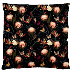 Seamless Garden Pattern Large Flano Cushion Case (one Side) by designsbymallika