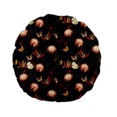 Seamless Garden Pattern Standard 15  Premium Flano Round Cushions by designsbymallika