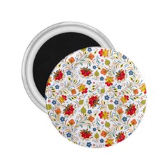 Red Yellow Flower Pattern 2 25  Magnets by designsbymallika