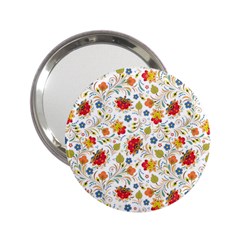 Red Yellow Flower Pattern 2 25  Handbag Mirrors by designsbymallika