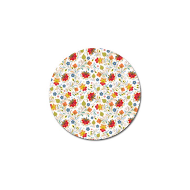 Red Yellow Flower Pattern Golf Ball Marker (4 pack)