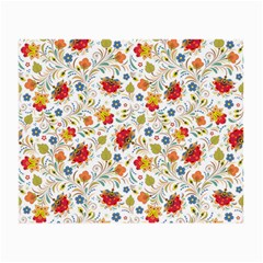 Red Yellow Flower Pattern Small Glasses Cloth by designsbymallika