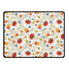 Red Yellow Flower Pattern Double Sided Fleece Blanket (small)  by designsbymallika