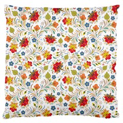 Red Yellow Flower Pattern Standard Flano Cushion Case (one Side) by designsbymallika