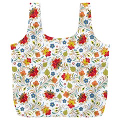 Red Yellow Flower Pattern Full Print Recycle Bag (xxxl) by designsbymallika