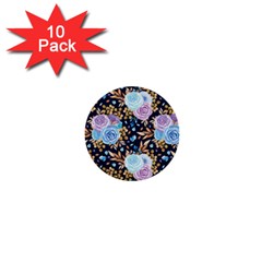 Rose Flower Pattern 1  Mini Buttons (10 Pack)  by designsbymallika