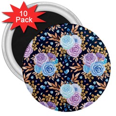 Rose Flower Pattern 3  Magnets (10 Pack)  by designsbymallika