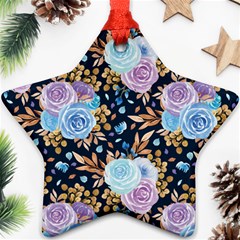 Rose Flower Pattern Star Ornament (two Sides) by designsbymallika