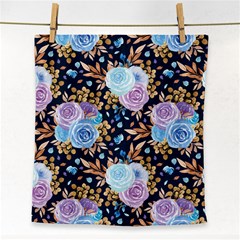 Rose Flower Pattern Face Towel by designsbymallika